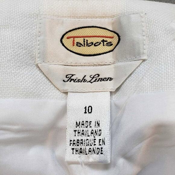 Talbots Pants Irish Linen Women’s Size 10 White Wide Leg Crop Lagenlook New - Picture 5 of 8
